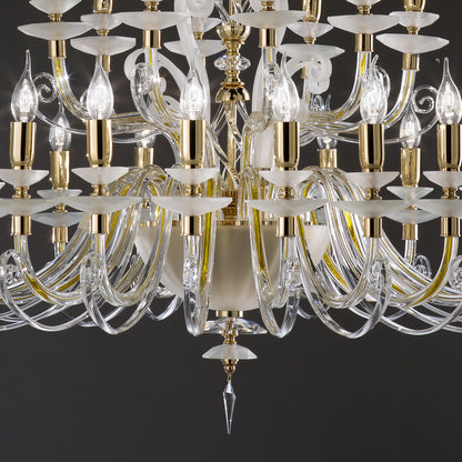 Large Satin Glass Chandelier