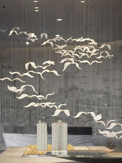 Large Seagull Gasolier Chandelier