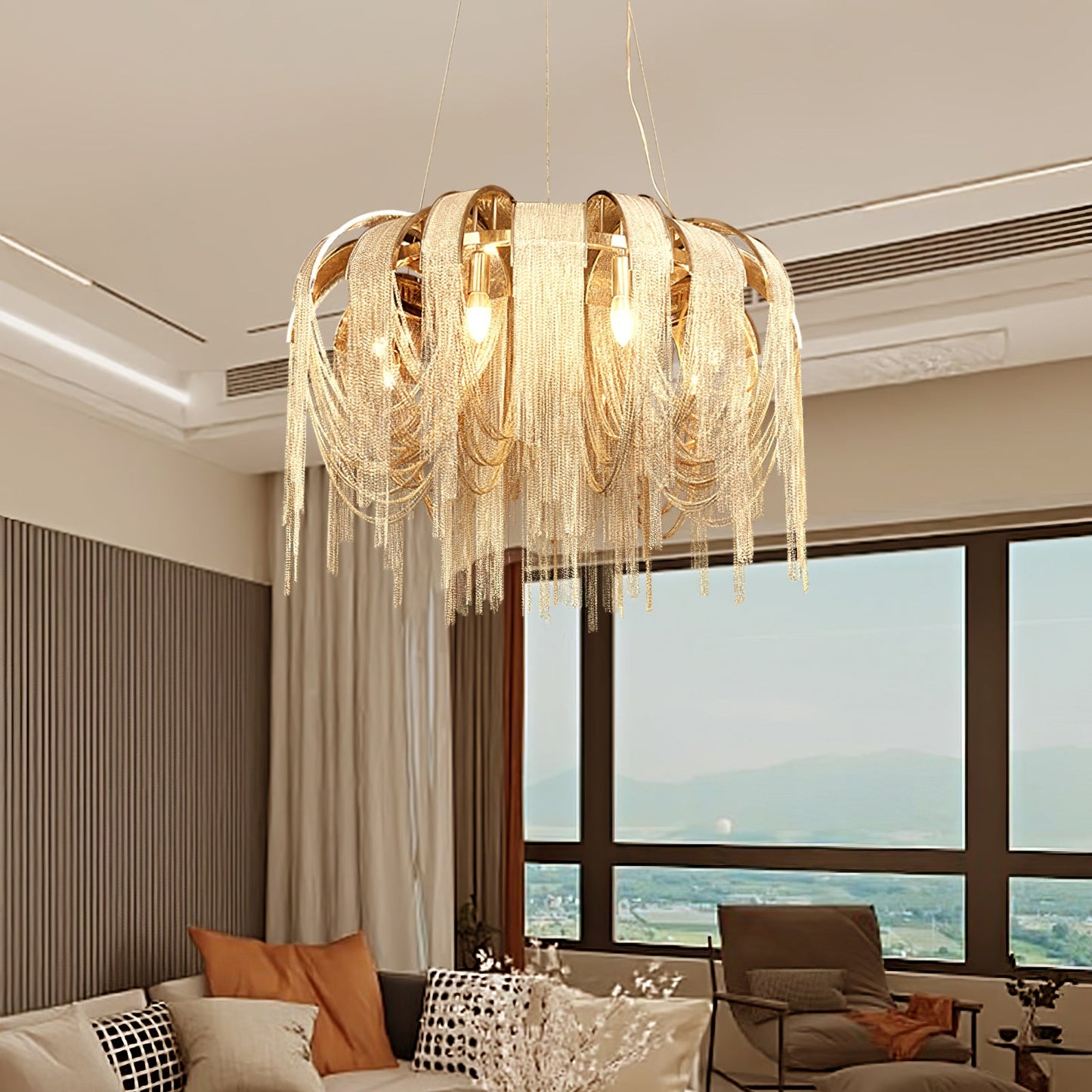 Length Chains Crown Chandelier