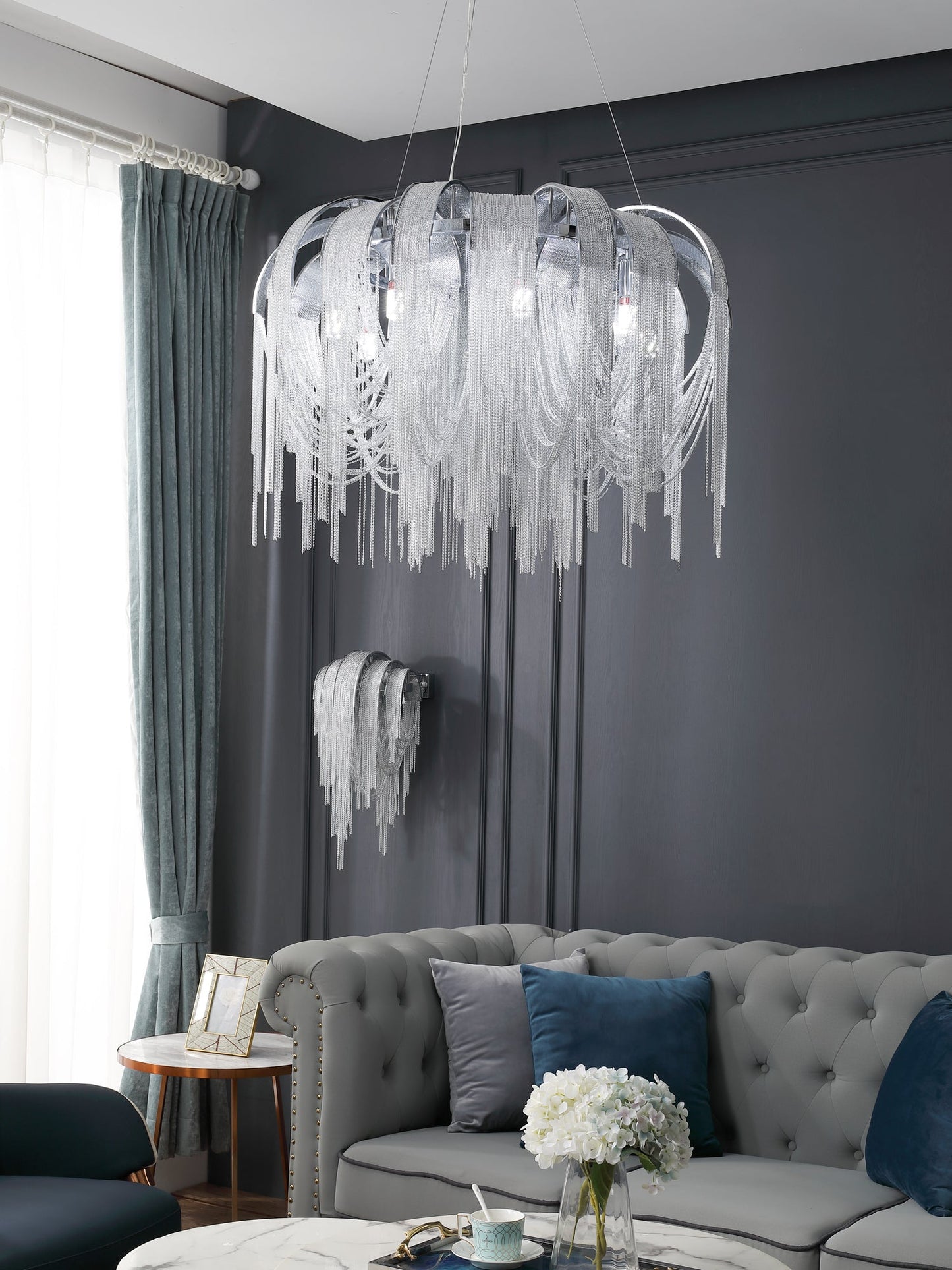 Length Chains Crown Chandelier