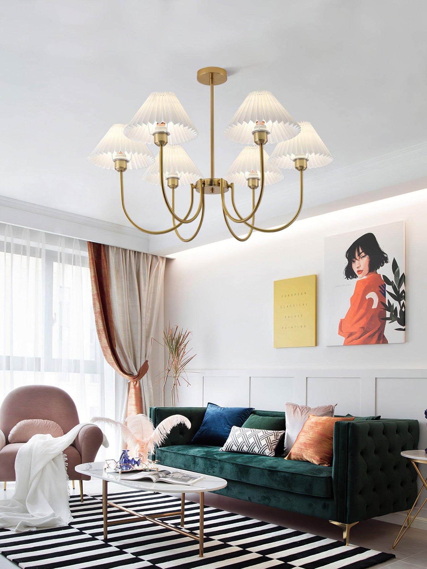 Lenore Pleated Gasolier Chandelier