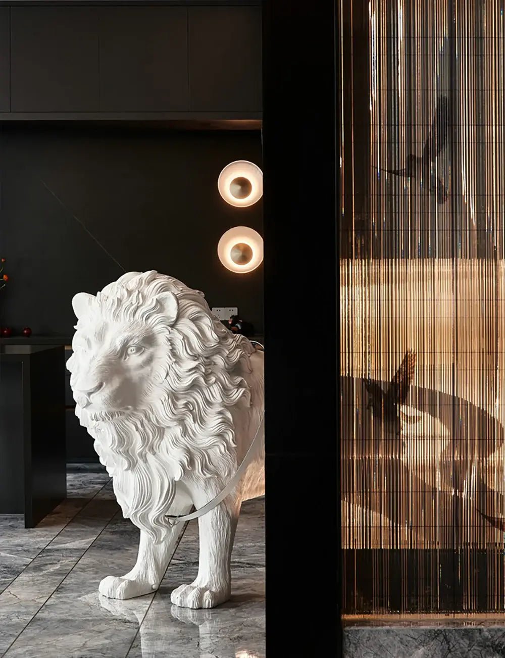 Leo Lion Sculpture Tall Lamp Floor Lamp
