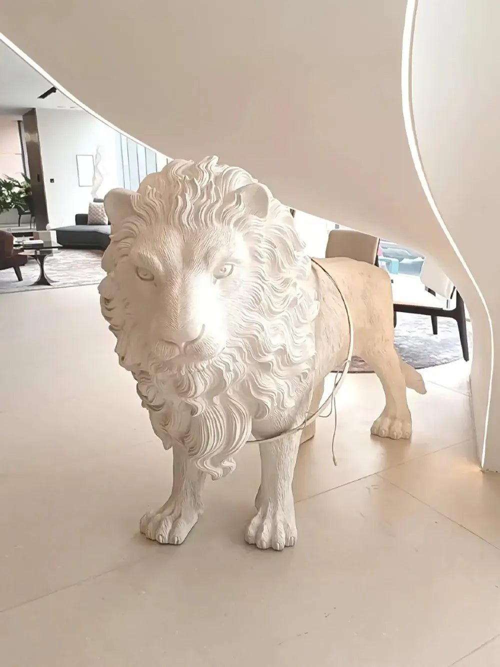 Leo Lion Sculpture Tall Lamp Floor Lamp