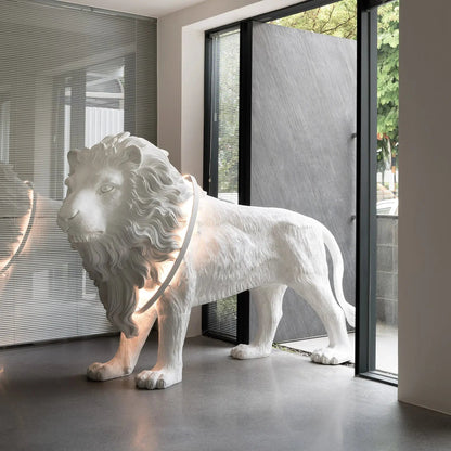 Leo Lion Sculpture Tall Lamp Floor Lamp