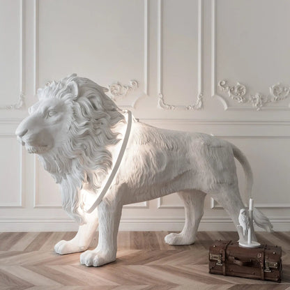 Leo Lion Sculpture Tall Lamp Floor Lamp