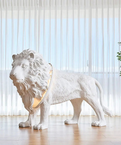 Leo Lion Sculpture Tall Lamp Floor Lamp