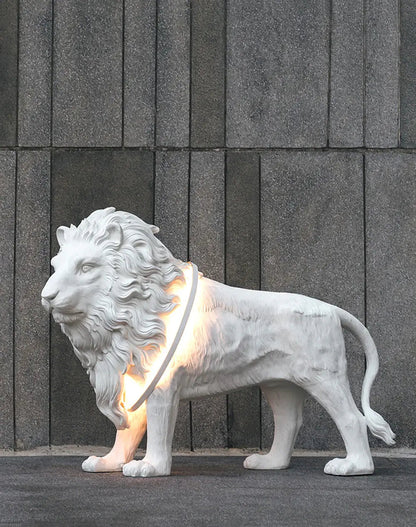 Leo Lion Sculpture Tall Lamp Floor Lamp