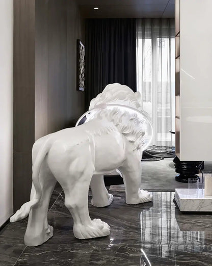 Leo Lion Sculpture Tall Lamp Floor Lamp