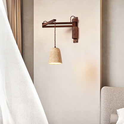 Adjustable Travertine Dome Wall Sconce