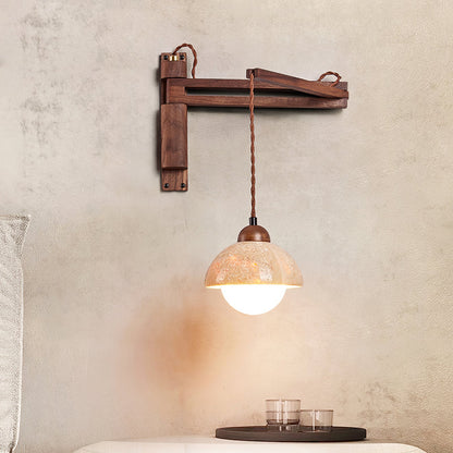 Adjustable Travertine Dome Wall Sconce