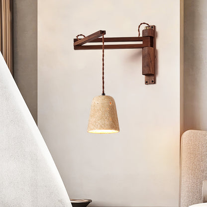 Adjustable Travertine Dome Wall Sconce