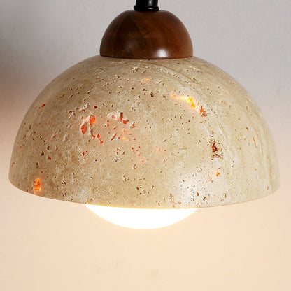 Adjustable Travertine Dome Wall Sconce