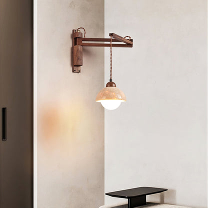 Adjustable Travertine Dome Wall Sconce