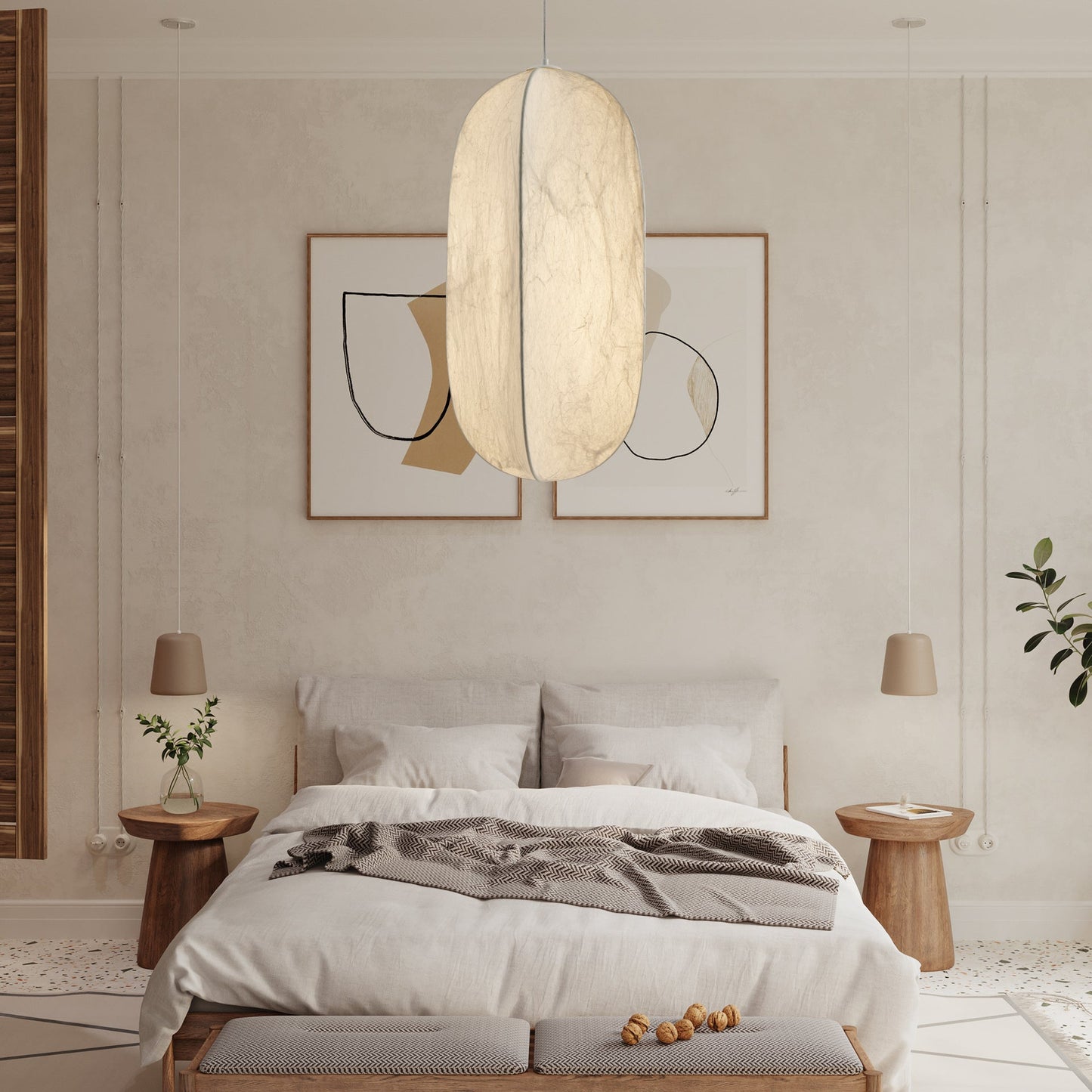 Lilian Silk Sphere Droplight Pendant Lamp