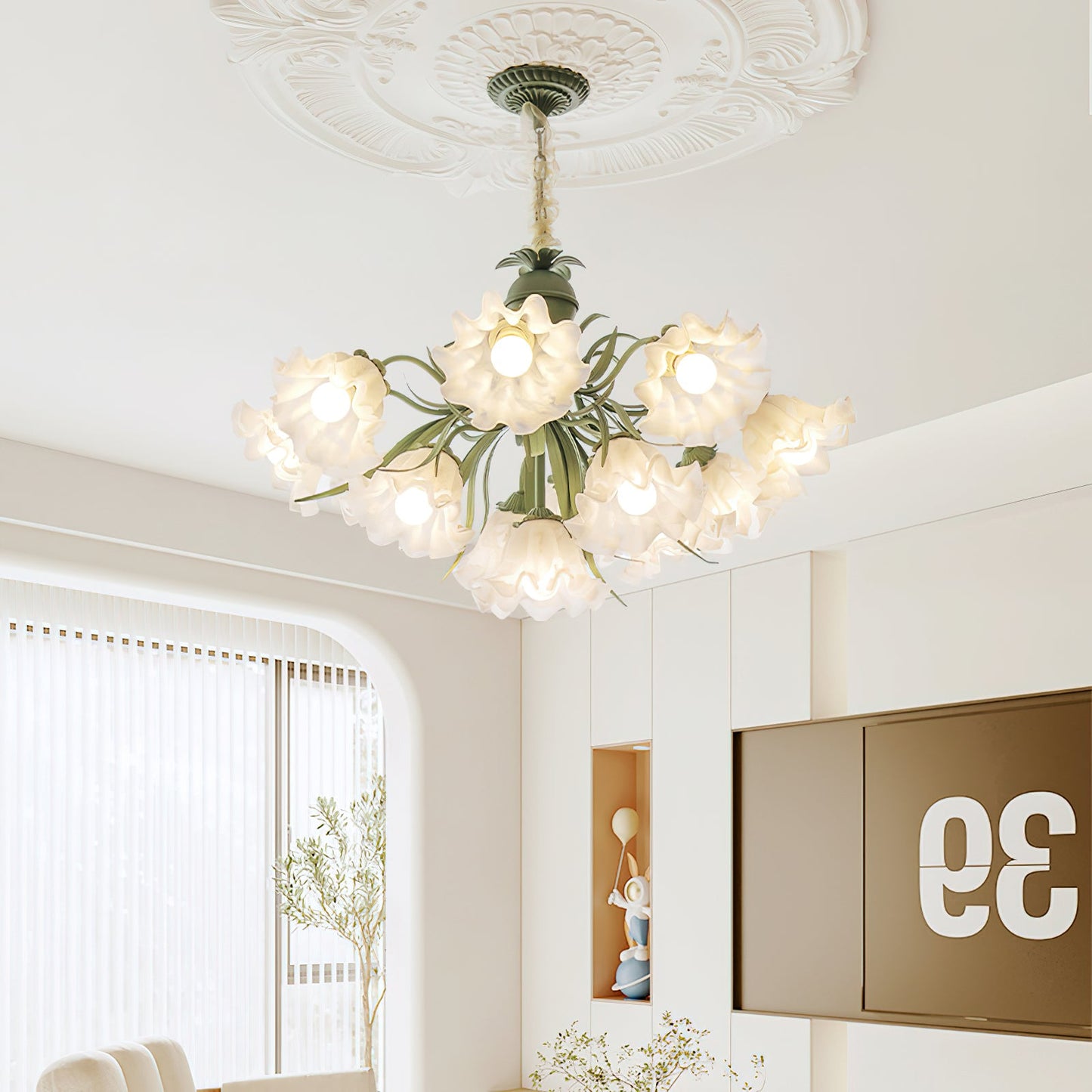 Lily of the Valley Flower Candelabrum Chandelier