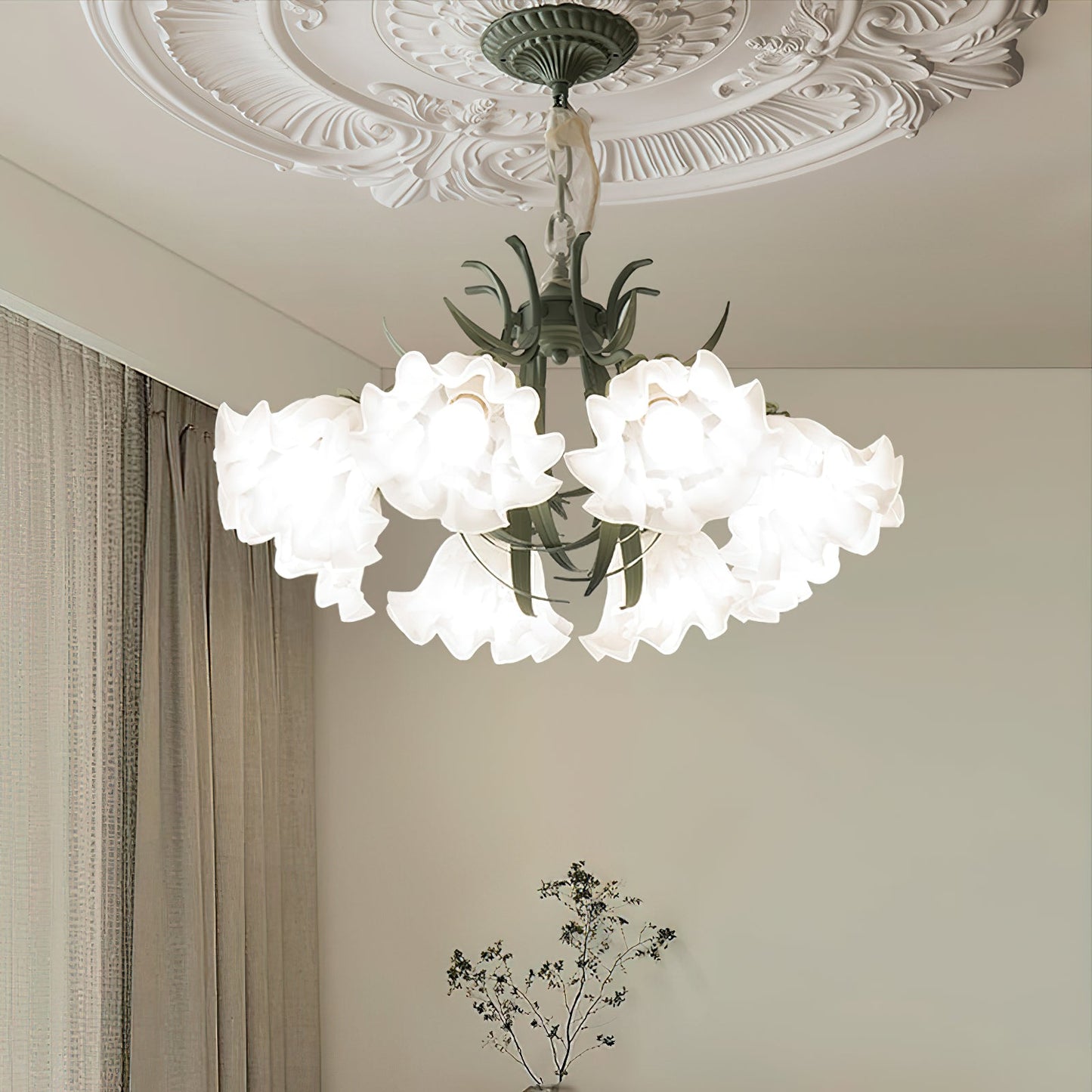 Lily of the Valley Flower Candelabrum Chandelier