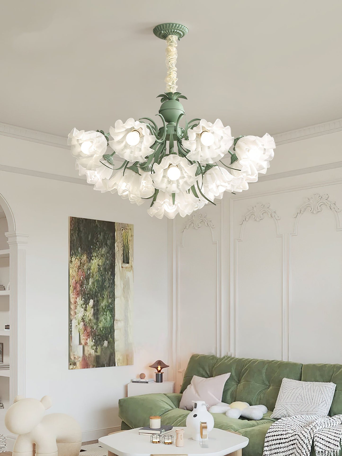 Lily of the Valley Flower Candelabrum Chandelier