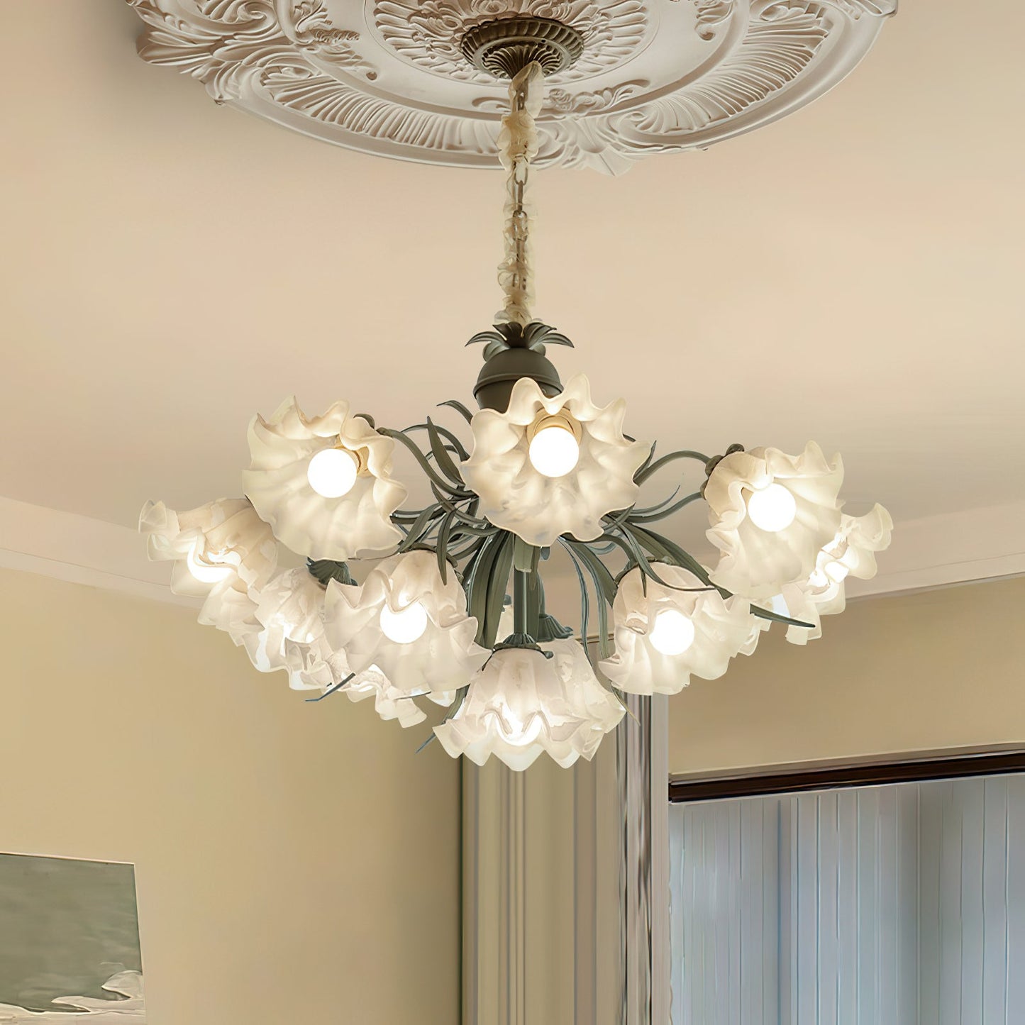 Lily of the Valley Flower Candelabrum Chandelier