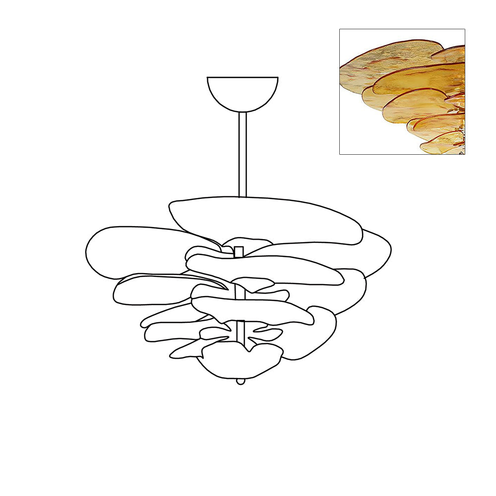 Petals Gold Murano Ceiling fixture Chandelier