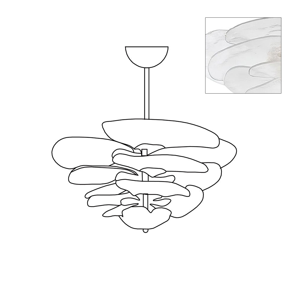 Petals Gold Murano Ceiling fixture Chandelier