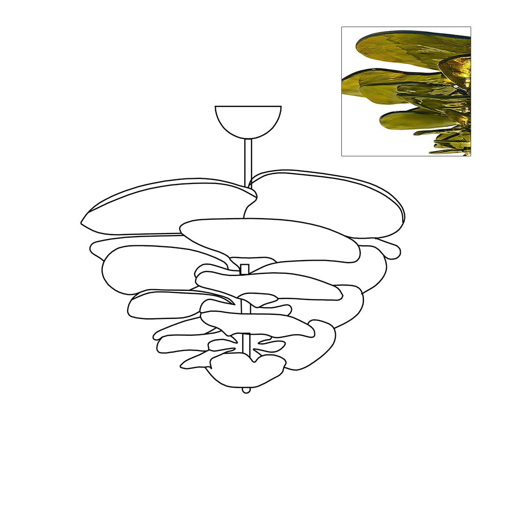 Petals Gold Murano Ceiling fixture Chandelier