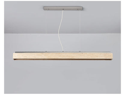 Linear Travertine Suspension Lamp