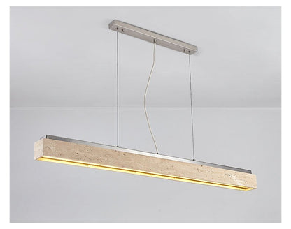 Linear Travertine Suspension Lamp