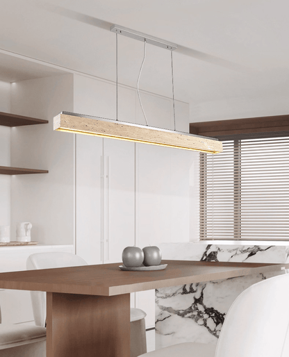 Linear Travertine Suspension Lamp
