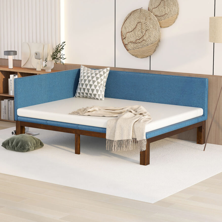 Linen Upholstered Daybed Frame - Wood Sofa Bed