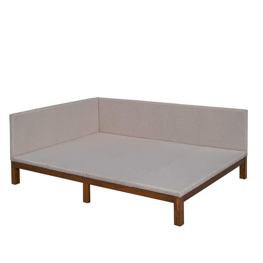 Linen Upholstered Daybed Frame - Wood Sofa Bed