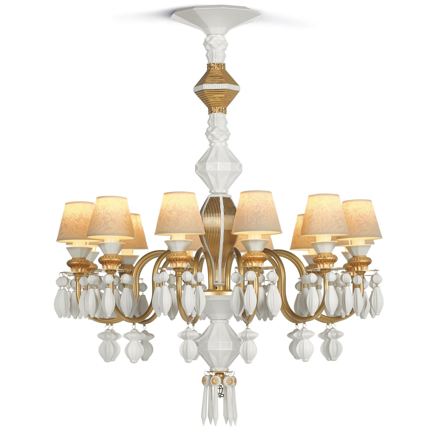 Lladro Belle De Nuit 30 Inch 12 Light Led Chandelier Cp325