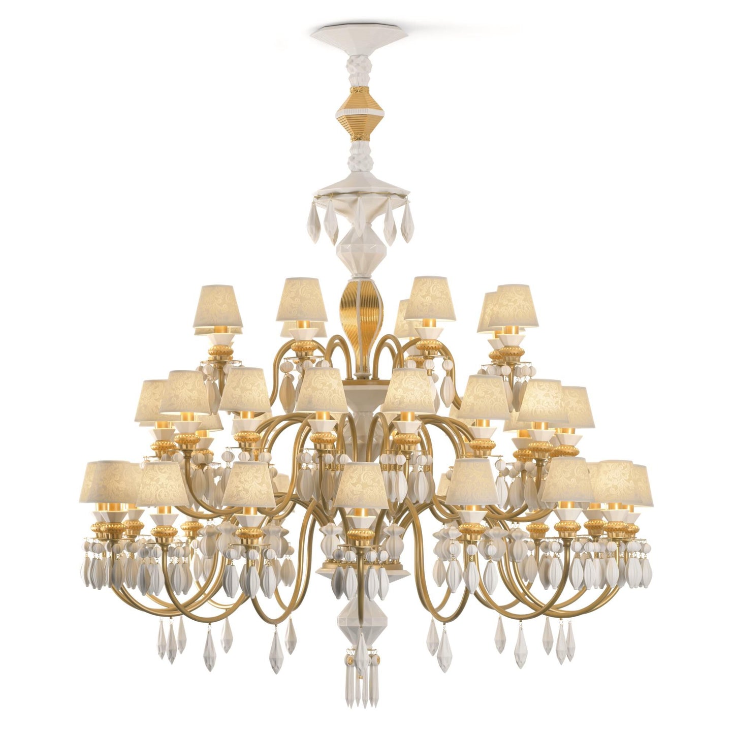 Lladro Belle De Nuit 49 Inch 40 Light Led Chandelier Cp326