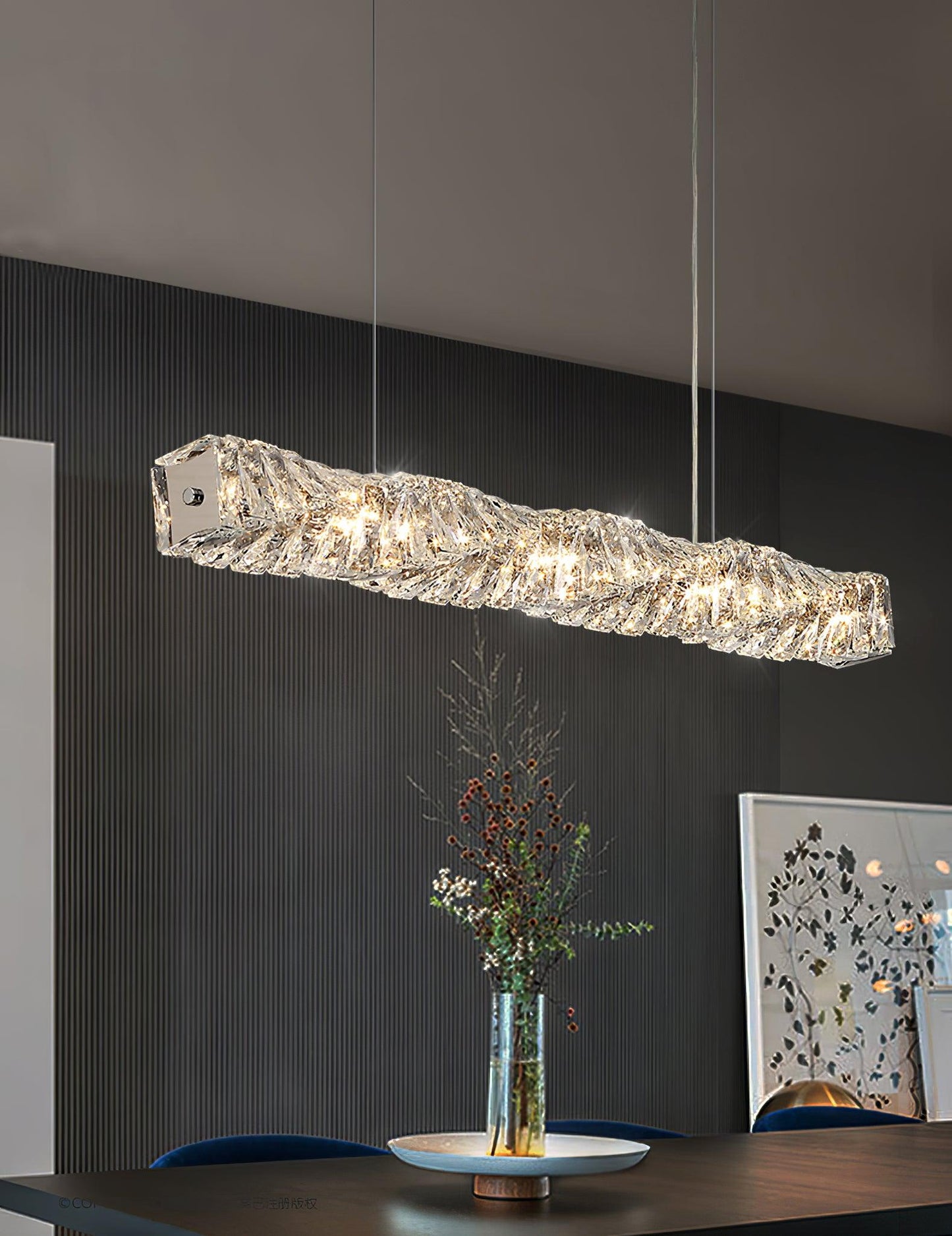 Long Crystal Pendant Lamp