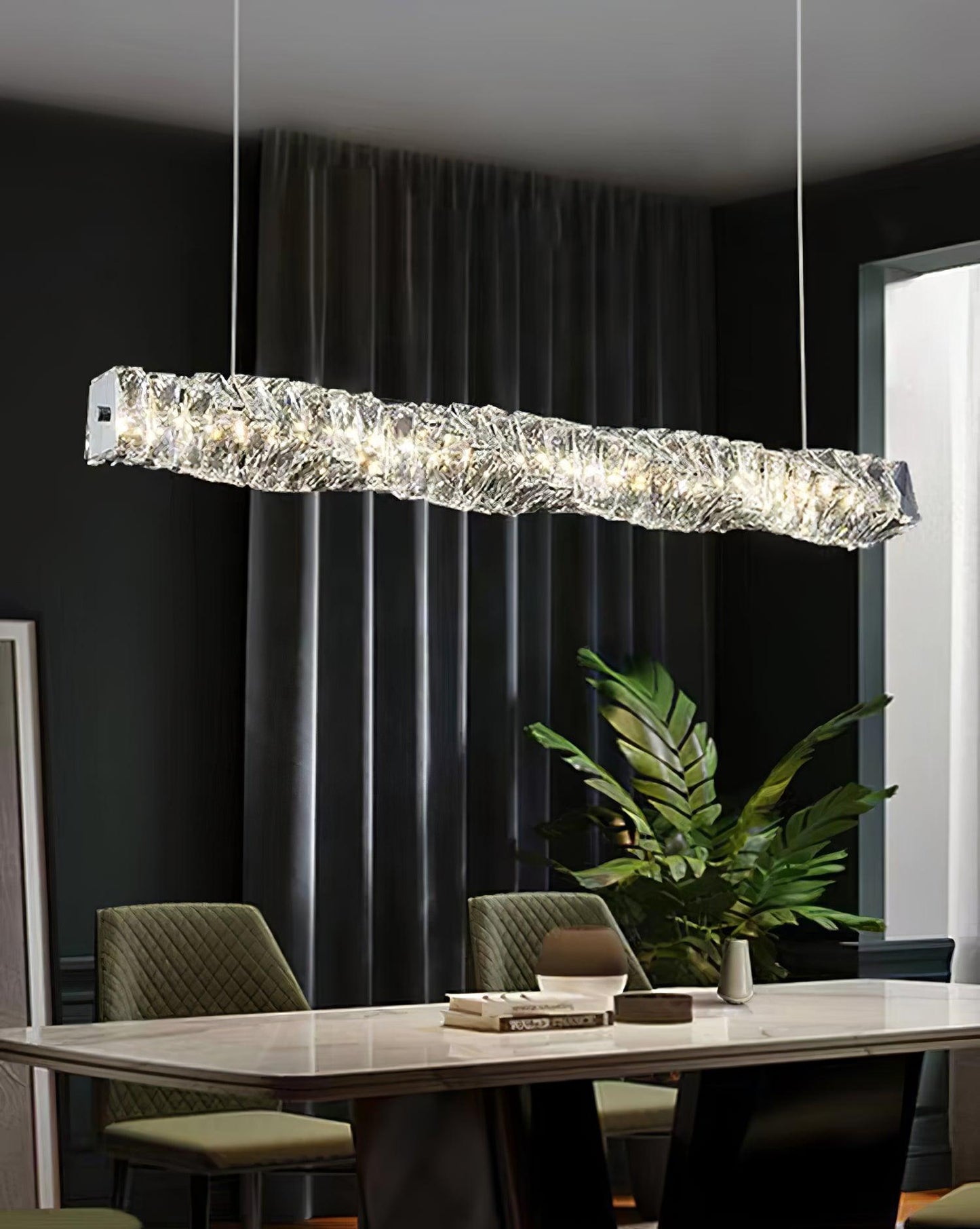 Long Crystal Pendant Lamp