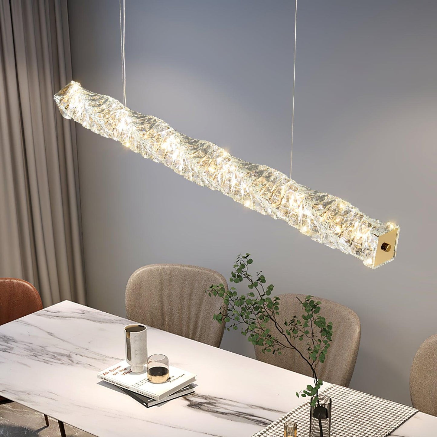 Long Crystal Pendant Lamp