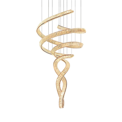 Long Spiral Crystal Chandelier