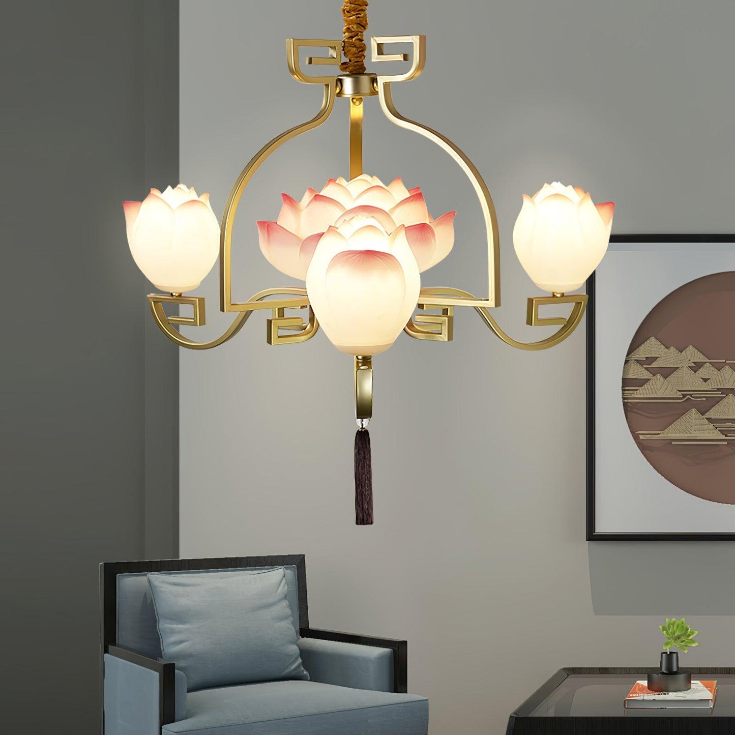 Lotus Bloom Crown Chandelier