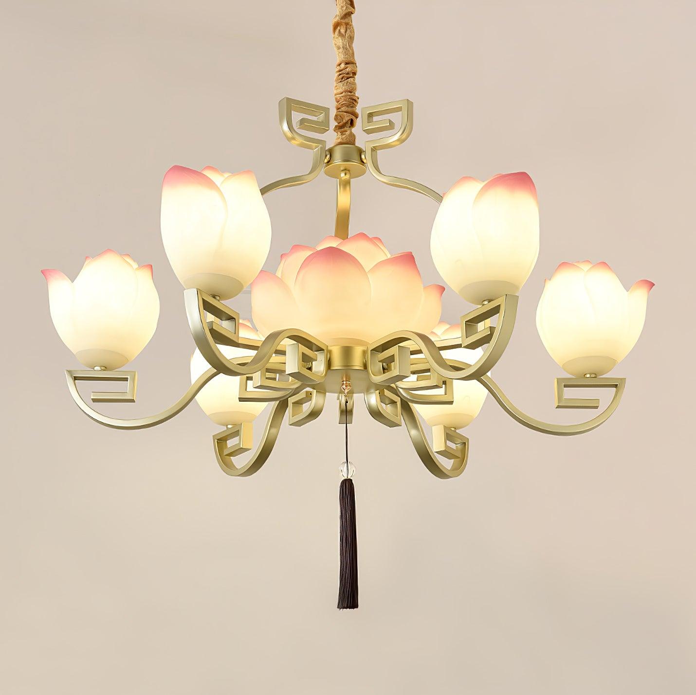 Lotus Bloom Crown Chandelier