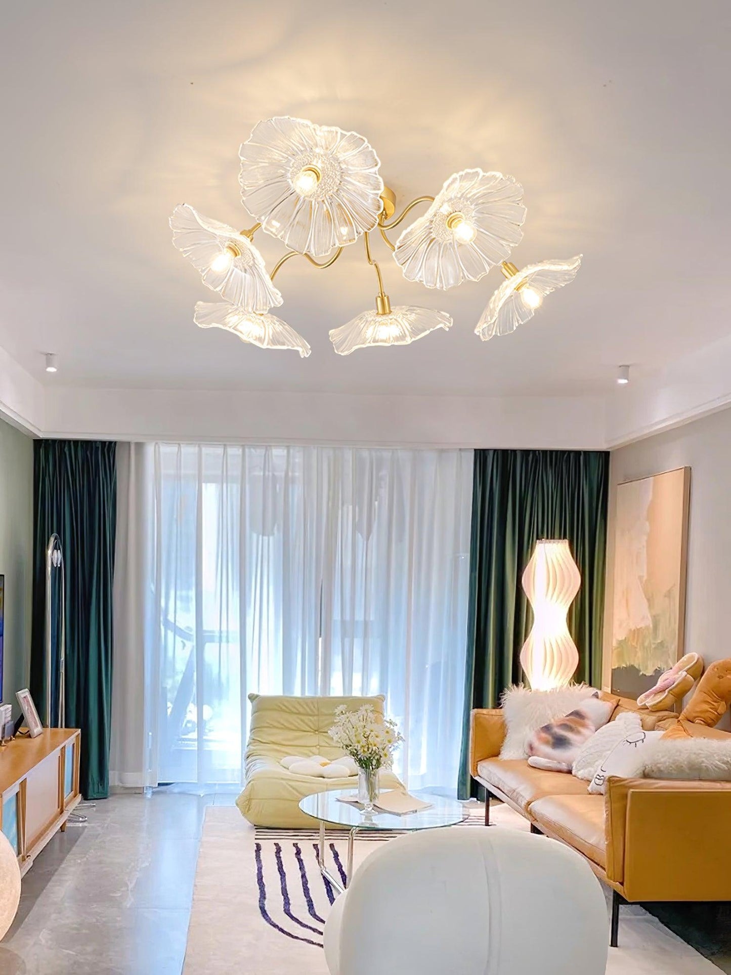 Lotus Leaf Glass Ceiling light Ceiling Lamp