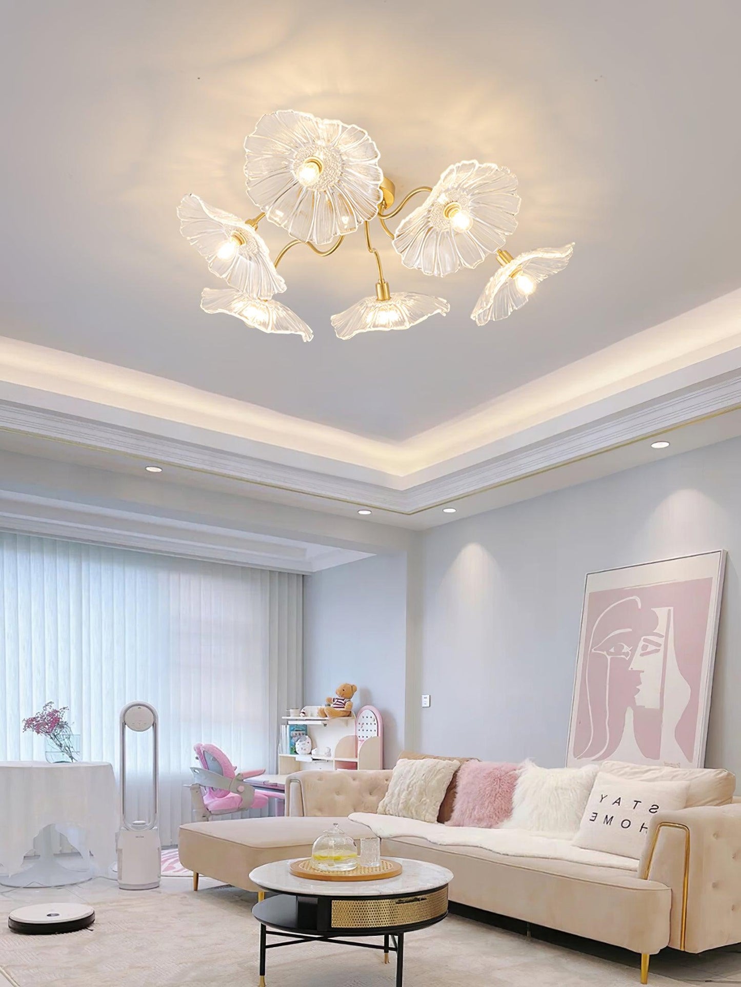 Lotus Leaf Glass Ceiling light Ceiling Lamp