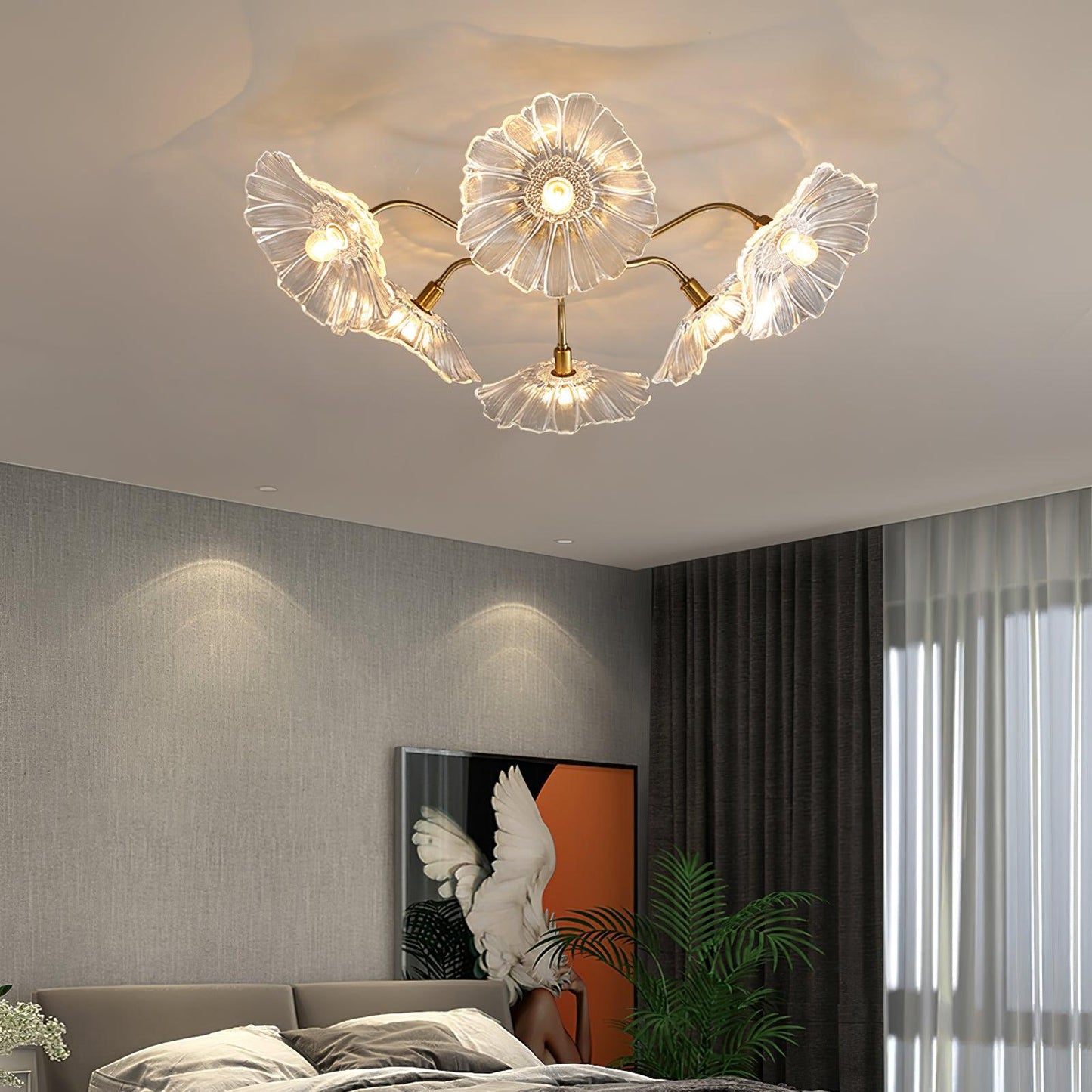 Lotus Leaf Glass Ceiling light Ceiling Lamp