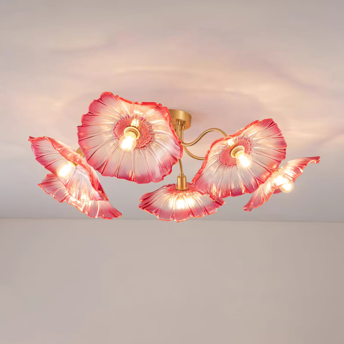 Lotus Leaf Glass Ceiling light Ceiling Lamp