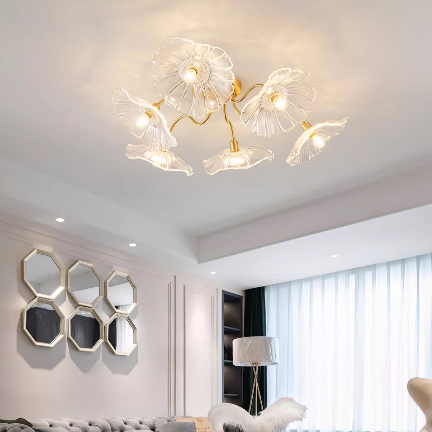 Lotus Leaf Glass Ceiling light Ceiling Lamp