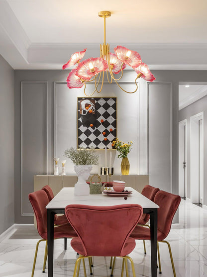 Lotus Leaf Glass Ceiling fixture Chandelier