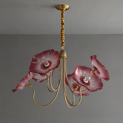 Lotus Leaf Glass Ceiling fixture Chandelier