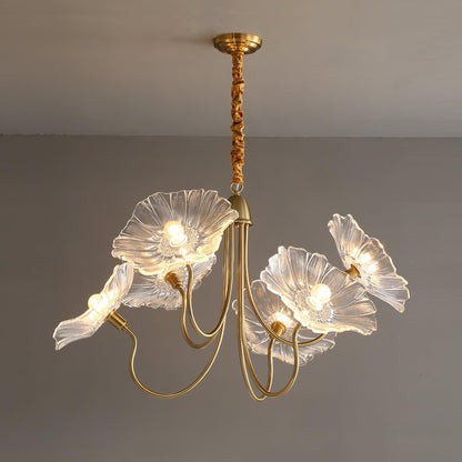 Lotus Leaf Glass Ceiling fixture Chandelier