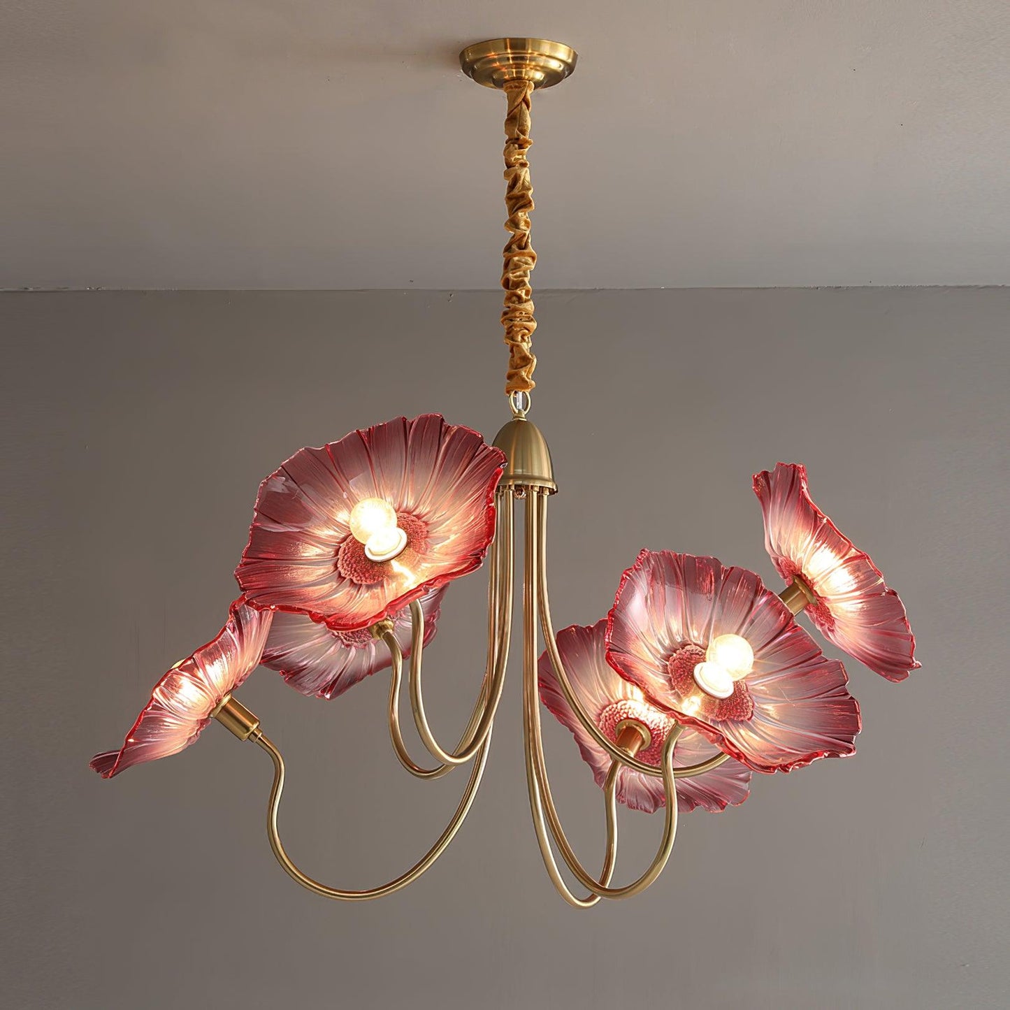 Lotus Leaf Glass Ceiling fixture Chandelier