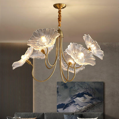 Lotus Leaf Glass Ceiling fixture Chandelier