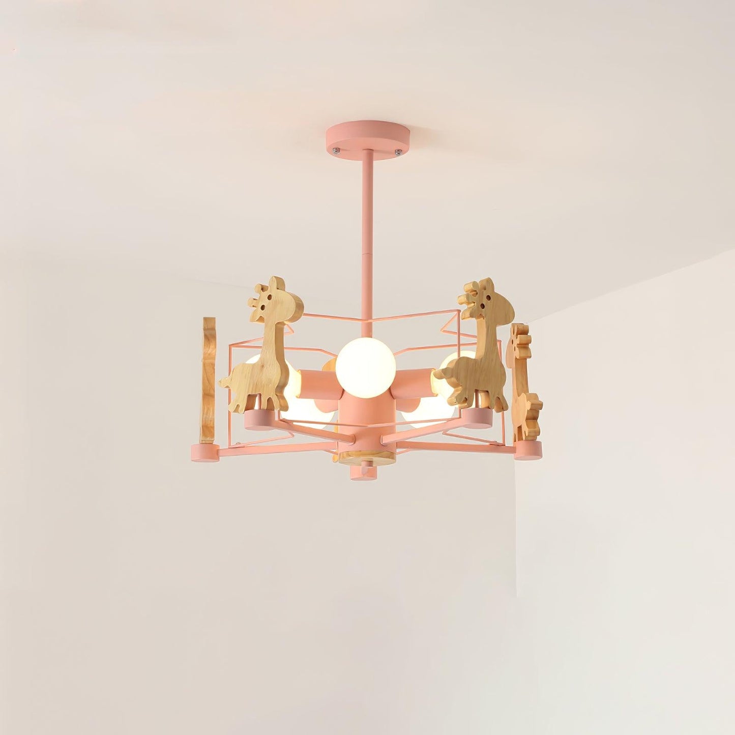 Lovely Deer Wooden Chandelier