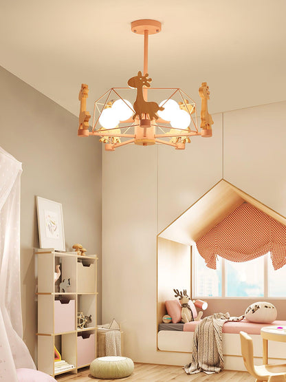 Lovely Deer Wooden Chandelier